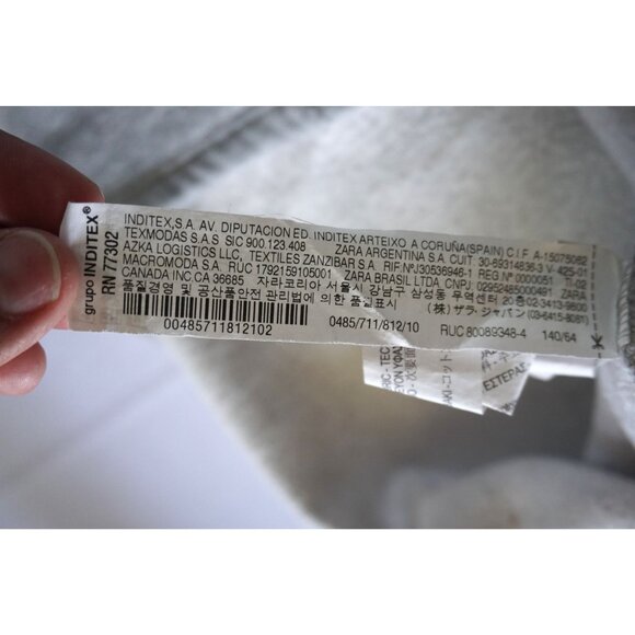 Zara Gray Girls Sweater Dress Merci Beaucoup Long Sleeve Plaid  – Size 10 - Picture 5 of 7